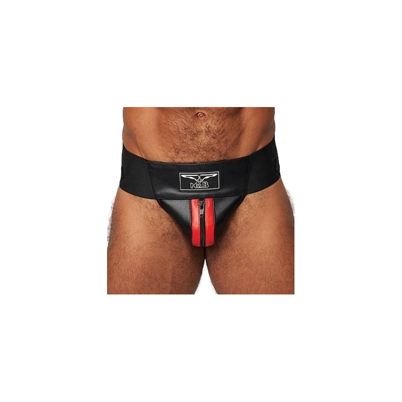 Mr B - Mister B Jockstrap en cuir Mister B Noir-Rouge